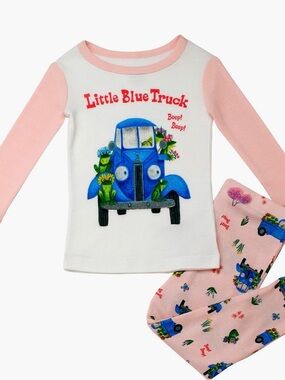 Kids Pink Little Blue Truck Two-Piece Pajama Set